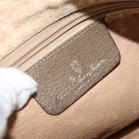 GUCCI GG Canvas Web Sherry Line Shoulder Bag PVC Leather Beige Red Auth 146151 - Picture 11 of 16